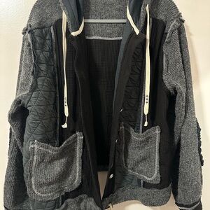 POL Gray and Black Utility Jacket